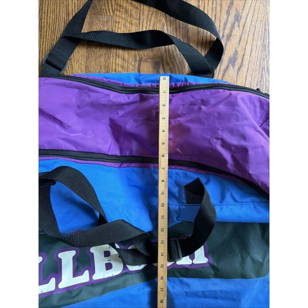 Vintage LL BEAN Duffle Bag W/ Sunrise Mountain Logo Blue Purple Large Camp Large